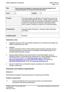 NZQA registered unit standard 23487 version 2  Page 1 of 4