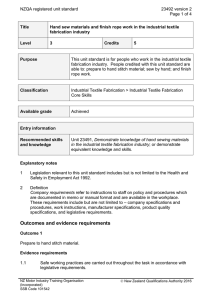 NZQA registered unit standard 23492 version 2  Page 1 of 4