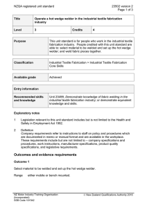 NZQA registered unit standard 23502 version 2  Page 1 of 3