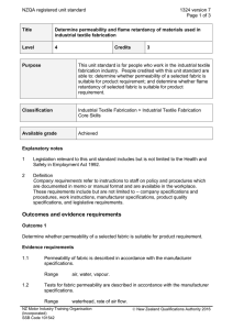 NZQA registered unit standard 1324 version 7  Page 1 of 3