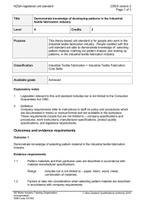 NZQA registered unit standard 23503 version 2  Page 1 of 3
