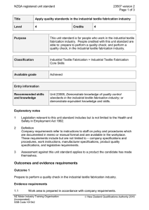 NZQA registered unit standard 23507 version 2  Page 1 of 3