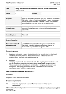 NZQA registered unit standard 23509 version 2  Page 1 of 3