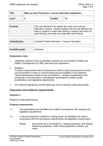 NZQA registered unit standard 23518 version 2  Page 1 of 4