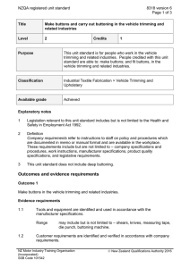 NZQA registered unit standard 8318 version 6  Page 1 of 3