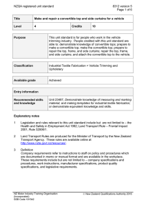 NZQA registered unit standard 8312 version 5  Page 1 of 6