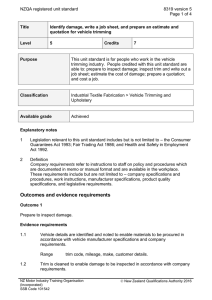 NZQA registered unit standard 8319 version 5  Page 1 of 4