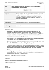 NZQA registered unit standard 23599 version 2  Page 1 of 4