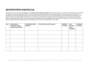 Agricultural Water Inspection Log
