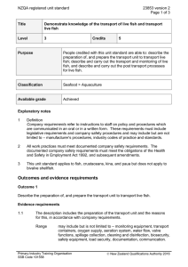 NZQA registered unit standard 23853 version 2  Page 1 of 3