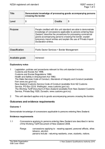 NZQA registered unit standard 18267 version 2  Page 1 of 3
