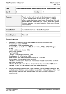 NZQA registered unit standard 18624 version 4  Page 1 of 3