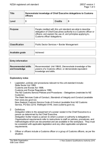 NZQA registered unit standard 26537 version 1  Page 1 of 3