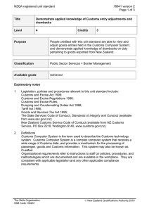 NZQA registered unit standard 18641 version 2  Page 1 of 3