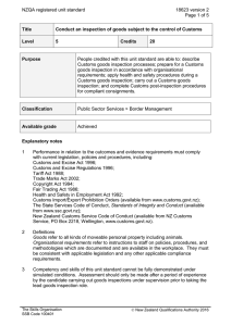NZQA registered unit standard 18623 version 2  Page 1 of 5