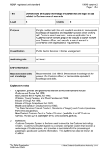 NZQA registered unit standard 19649 version 2  Page 1 of 4