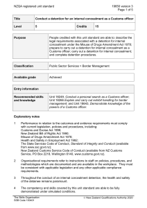 NZQA registered unit standard 19650 version 3  Page 1 of 5