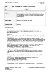 NZQA registered unit standard 21798 version 2  Page 1 of 4