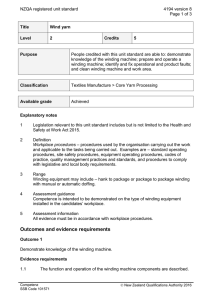 NZQA registered unit standard 4194 version 8  Page 1 of 3