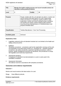 NZQA registered unit standard 26002 version 2  Page 1 of 3