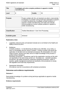 NZQA registered unit standard 23559 version 3  Page 1 of 3