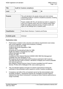 NZQA registered unit standard 18626 version 2  Page 1 of 5