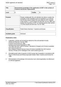NZQA registered unit standard 18637 version 2  Page 1 of 3