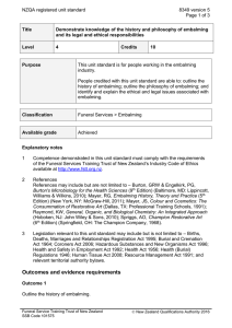 NZQA registered unit standard 8349 version 5  Page 1 of 3