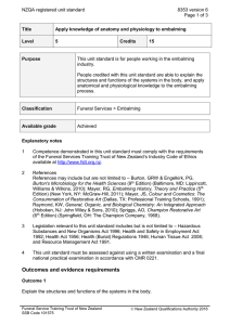 NZQA registered unit standard 8353 version 6  Page 1 of 3