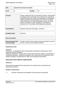 NZQA registered unit standard 282 version 5  Page 1 of 4