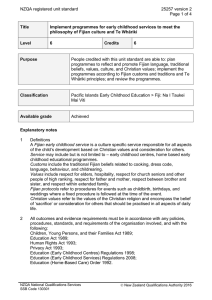 NZQA registered unit standard 25257 version 2  Page 1 of 4