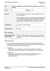 NZQA registered unit standard 27622 version 1  Page 1 of 3
