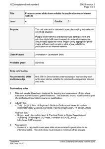 NZQA registered unit standard 27623 version 1  Page 1 of 3