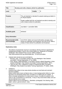 NZQA registered unit standard 27226 version 1  Page 1 of 4