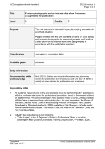 NZQA registered unit standard 27228 version 1  Page 1 of 4