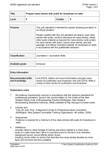 NZQA registered unit standard 27384 version 1  Page 1 of 6
