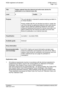 NZQA registered unit standard 27386 version 1  Page 1 of 5