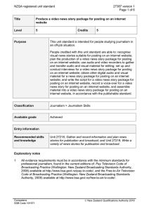 NZQA registered unit standard 27387 version 1  Page 1 of 6