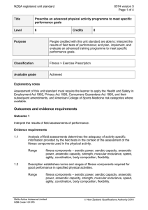NZQA registered unit standard 6574 version 5  Page 1 of 4