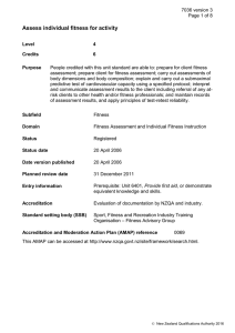 Assess individual fitness for activity