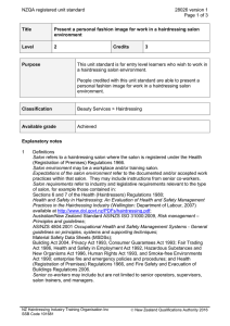 NZQA registered unit standard 28026 version 1  Page 1 of 3