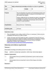 NZQA registered unit standard 28837 version 1  Page 1 of 3