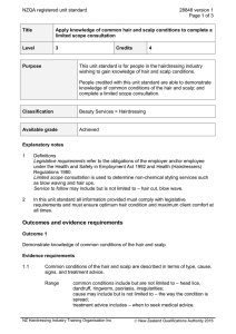 NZQA registered unit standard 28848 version 1  Page 1 of 3
