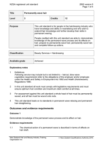 NZQA registered unit standard 2892 version 6  Page 1 of 4