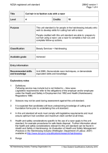 NZQA registered unit standard 28842 version 1  Page 1 of 4