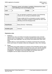 NZQA registered unit standard 26430 version 1  Page 1 of 3
