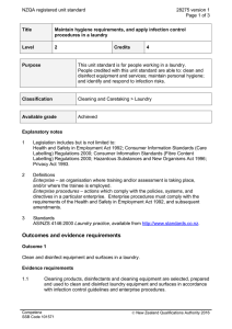 NZQA registered unit standard 28275 version 1  Page 1 of 3