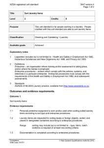 NZQA registered unit standard 3447 version 4  Page 1 of 2