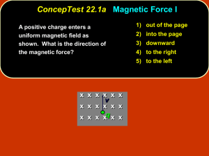 ConcepTest 22.1a Magnetic Force I