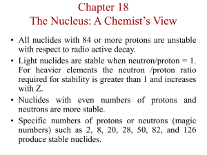 Chapter 18 The Nucleus: A Chemist’s View